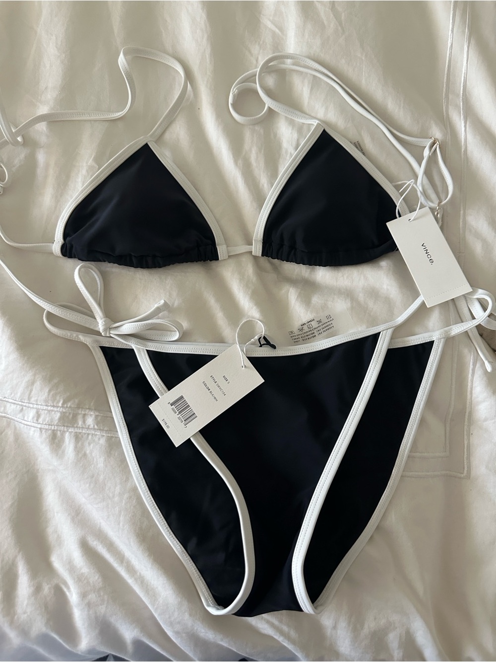 Vince Black Bikini with White Trim